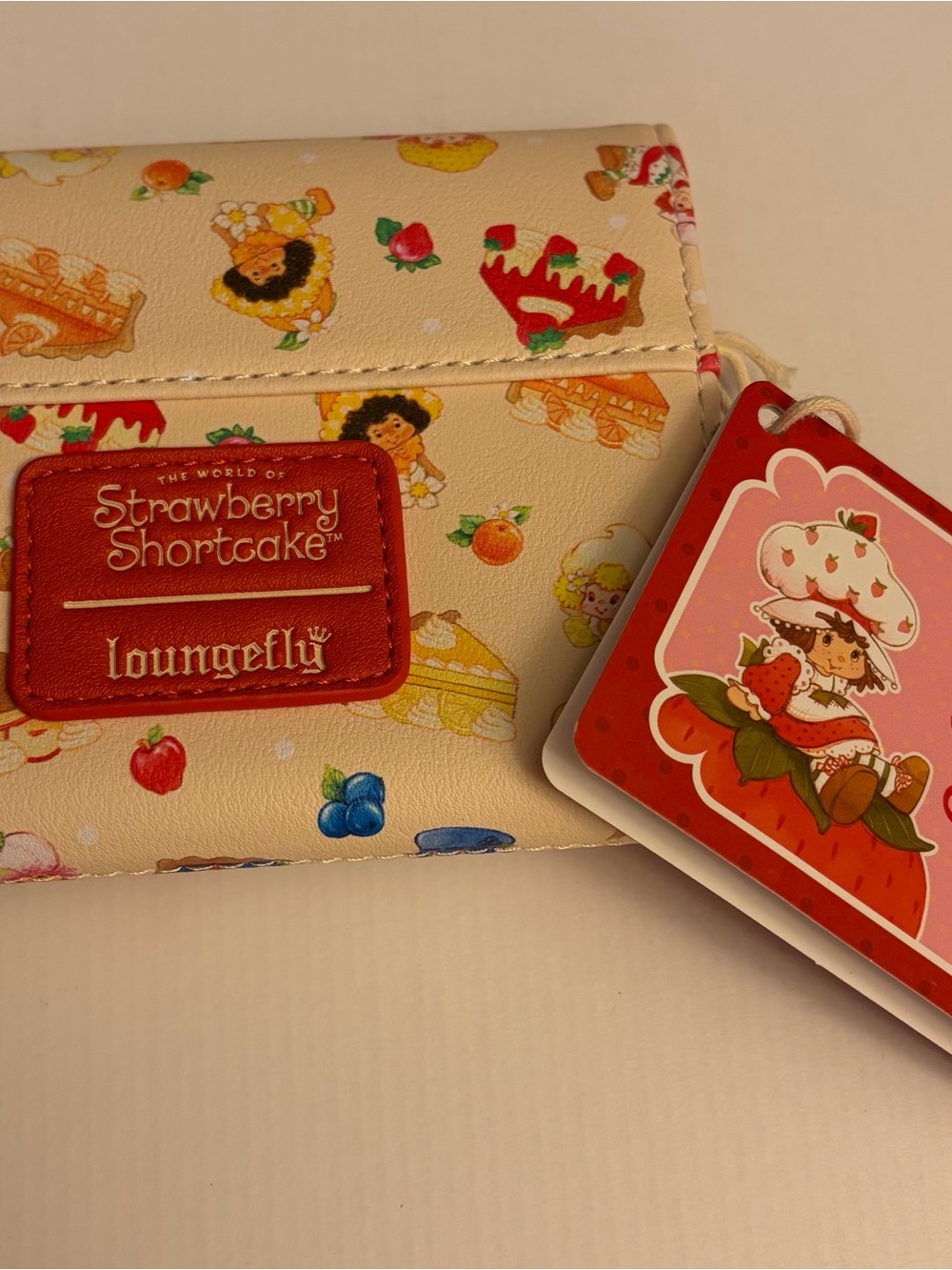 Loungefly Strawberry Shortcake Cream Kids Wallet with Red Patch